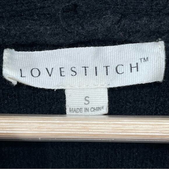 Lovestitch × Evereve Kristen Stripe Black Blanket Cardigan Size Small - Picture 9 of 10